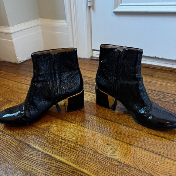 Tory Burch Women's Juliana Tumbled Patent Leather Booties Size 9 - Picture 5 of 12